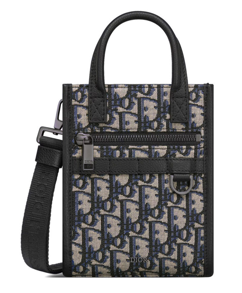 Christian Dior Safari North-South Mini Tote Bag Dark Blue